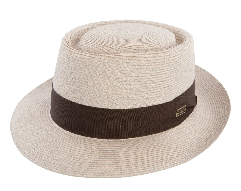 Headbands with solid colors-Dobbs Gate Straw Porkpie Hat