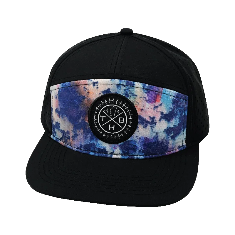 Beanies for family outings-THB Hat | Flat Bill | Paint Splatter - Black