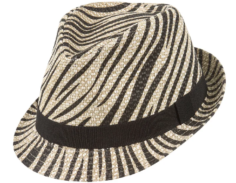 Slouchy beanies-Tiger Stripe Straw Fedora