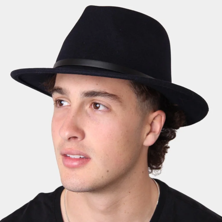 Beanies for the stylish commuter-GC Hats Downtown Felt Fedora - Dark Navy