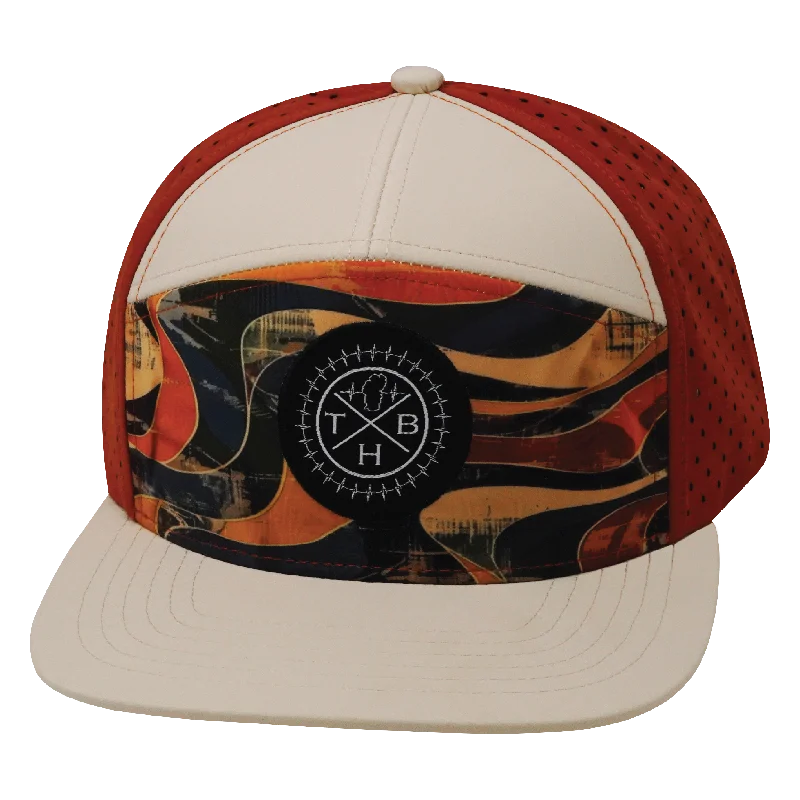 Beanies for trendy cool-weather fashion-Color Vibes Hat | Flat Bill | Rustic River - Cream - Red Rock