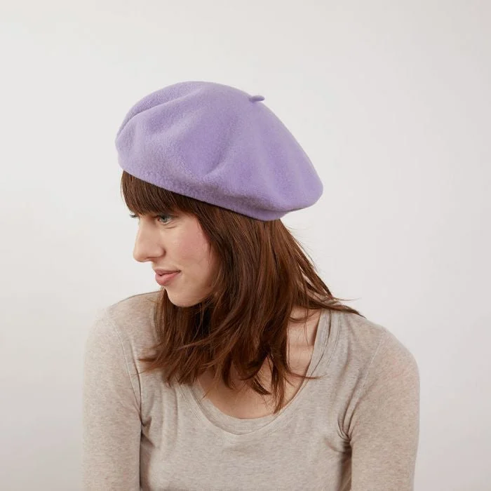 best wool beanie hats-  Laulhére Heritage L'Authentique Wool Beret - Lavender