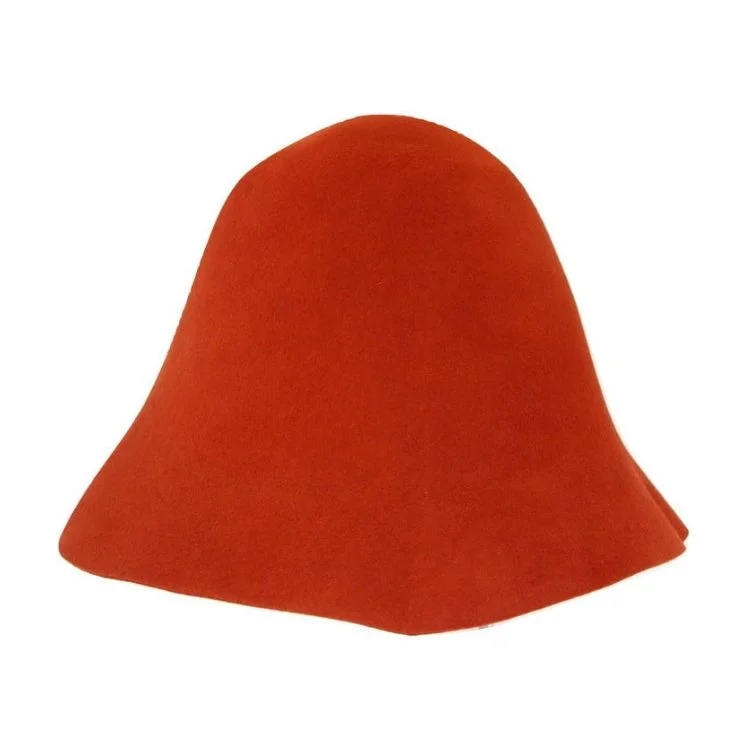 warm wool beret hats-  Wool Felt Hillbilly Hood Hat - Rust