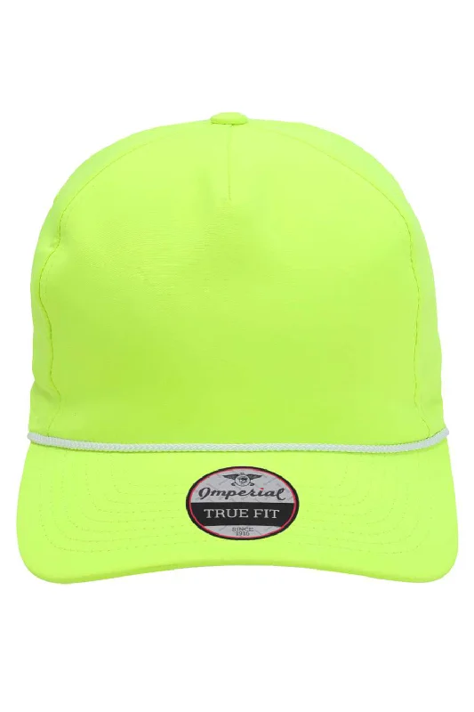 mens hats functional and trendy-Imperial Mens The Wrightson Moisture Wicking Snapback Hat - Neon Yellow/White