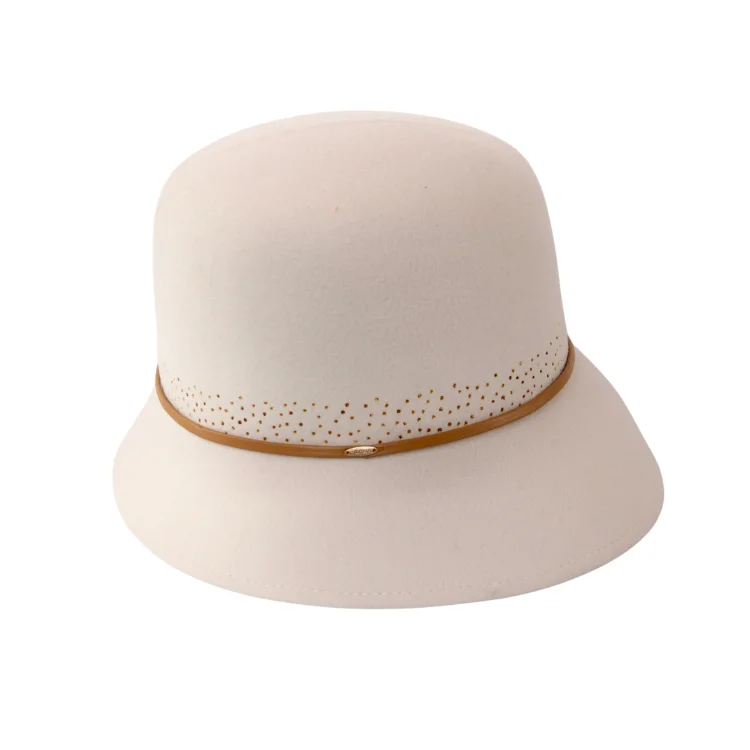 wool hats for snow-  Mossant Paris Elodie Wool Bucket - White