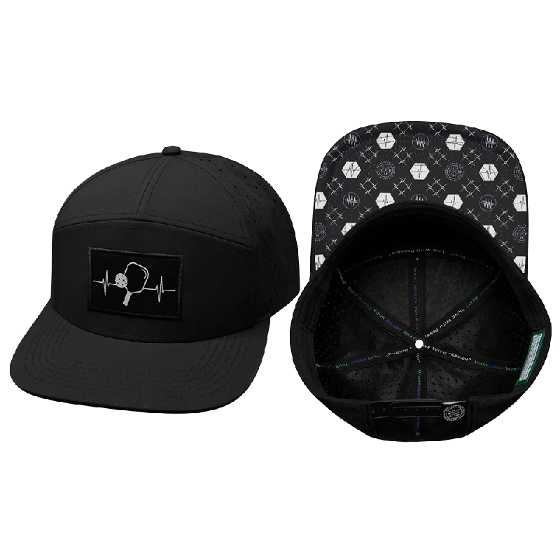 Beanies for layering with scarves-Pickleball Hat | Flat Bill | Black