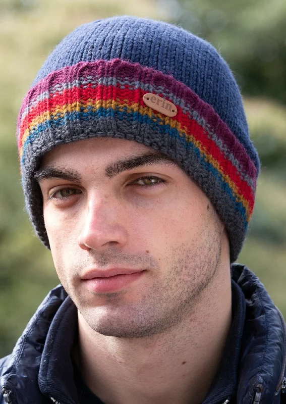 Beanies for trendy chilly mornings-Men's Rib Pullon Hat | Blue Red