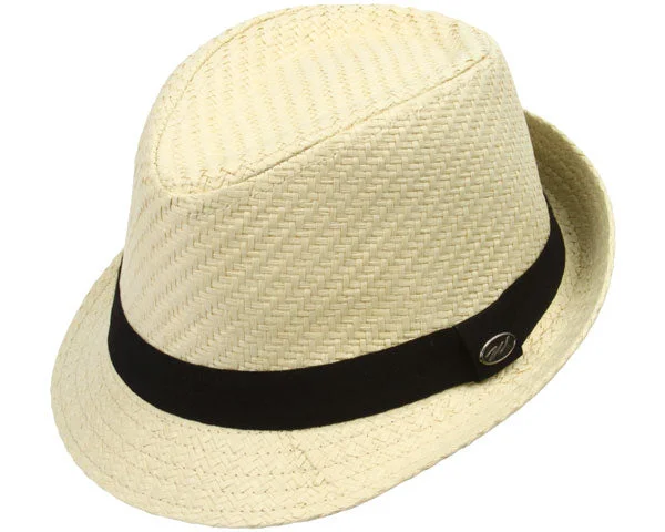 Headbands with polka dots-Monterey Woven Straw Fedora