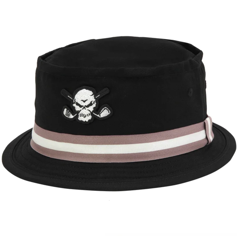 Bucket hats with outdoor appeal-Tattoo Golf: Premium Bucket Golf Hat with Skull