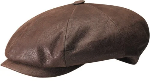 Beanies for snow adventures-Stetson Nubuck Leather 8/4 Button Cap