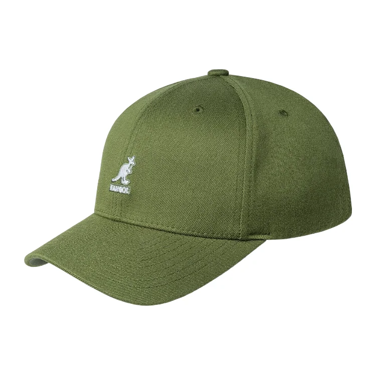 wool hats for walking-  Kangol Wool Flexfit Baseball Cap - Olive