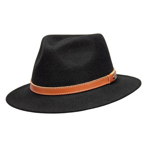 wool hats for all-day wear-  Saint Martin - Short Brimmed Wool Safari Hat