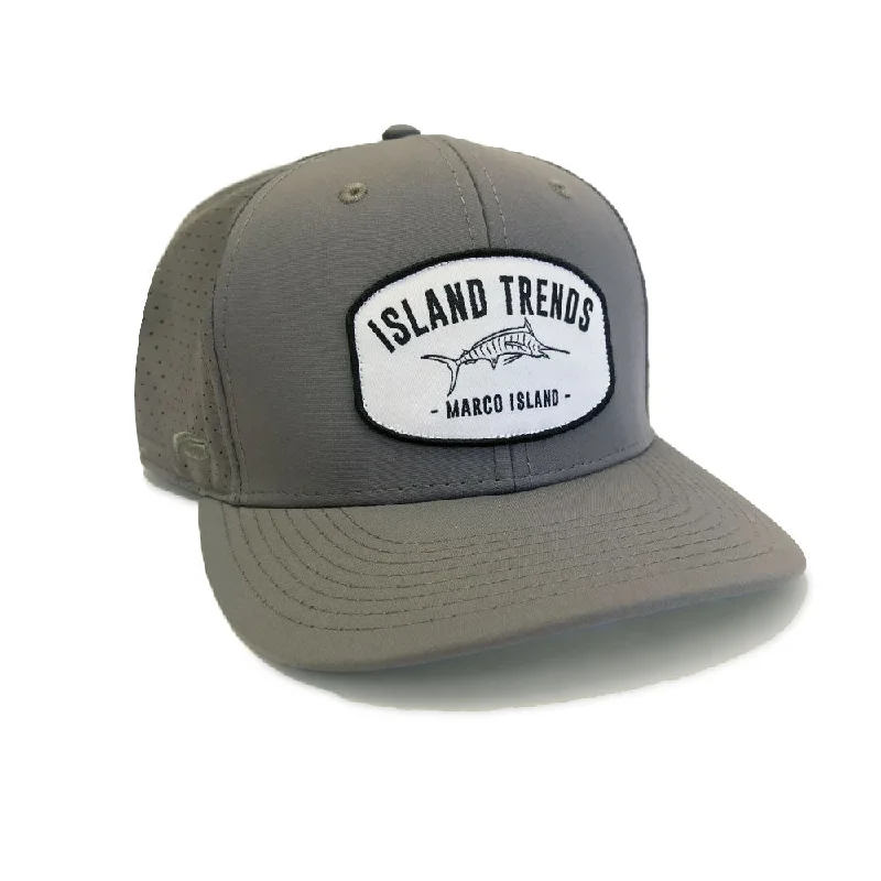 Headbands for fashion lovers-Island Trends Marlin Patch Mesh Snapback Cap - Charcoal