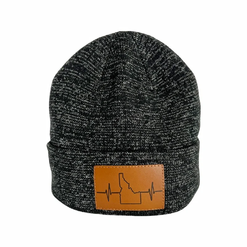 Beanies with contemporary looks-Idaho Beanie | Marled Cuff | Black