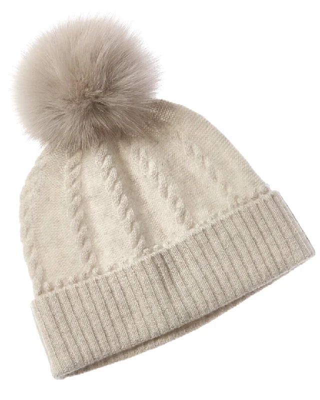 womens fashion hats for formal occasions-Hannah Rose Cable & Rib Cashmere Hat