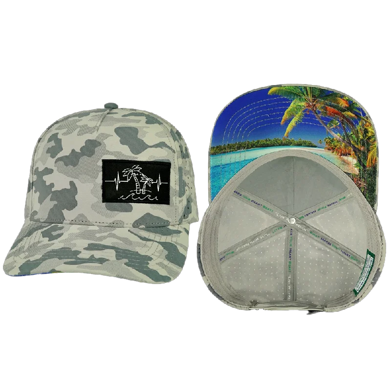 Beanies for snow activities-Beach Hat | Trucker Hat | Soft Gray Camo