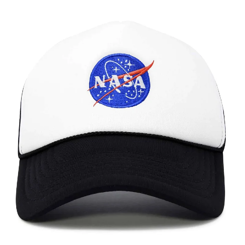 Beanies for sports teams-Dalix NASA Meatball Trucker Hat