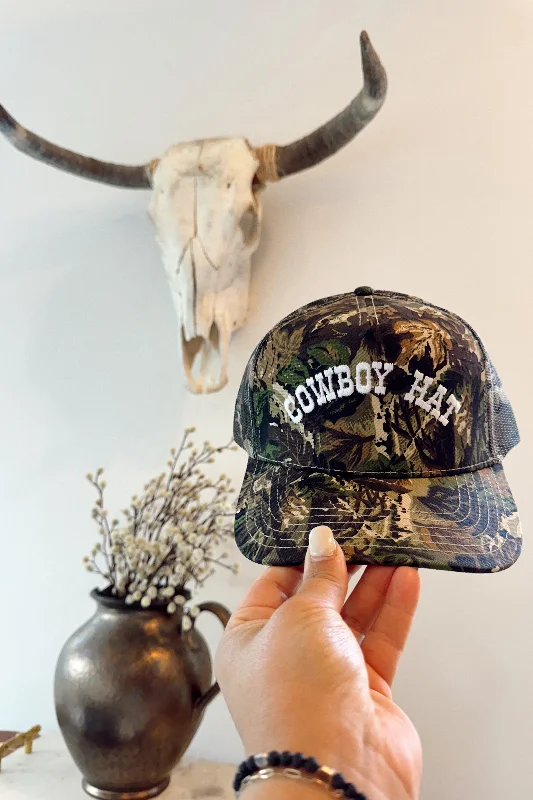 Beanies with stretch-KENZKUSTOMZ - Cowboy Hat Vintage Trucker Hat - Camo