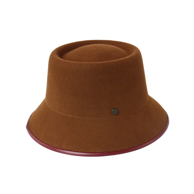 wool beret hats for men-  Mossant Paris Colette Wool Bucket - Brown