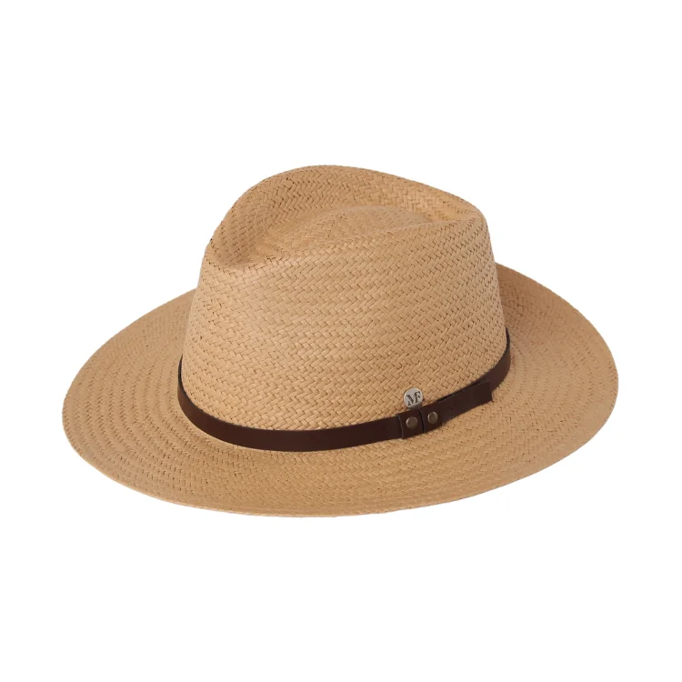 Beanies for outdoor events-Fléchet Italian Natural Fibre Fedora - Tan