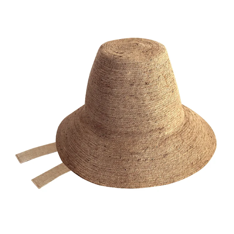 Beanies for everyday street style-MEG Jute Straw Hat, in Nude Beige by BrunnaCo