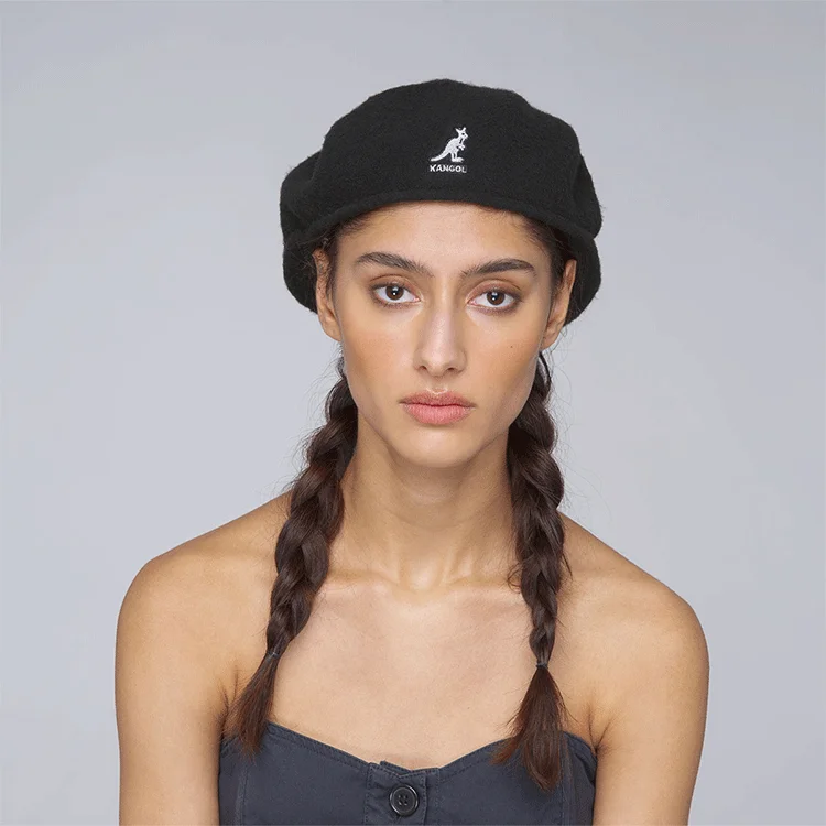 wool beanies for women-  Kangol Wool 504 Cap - Black