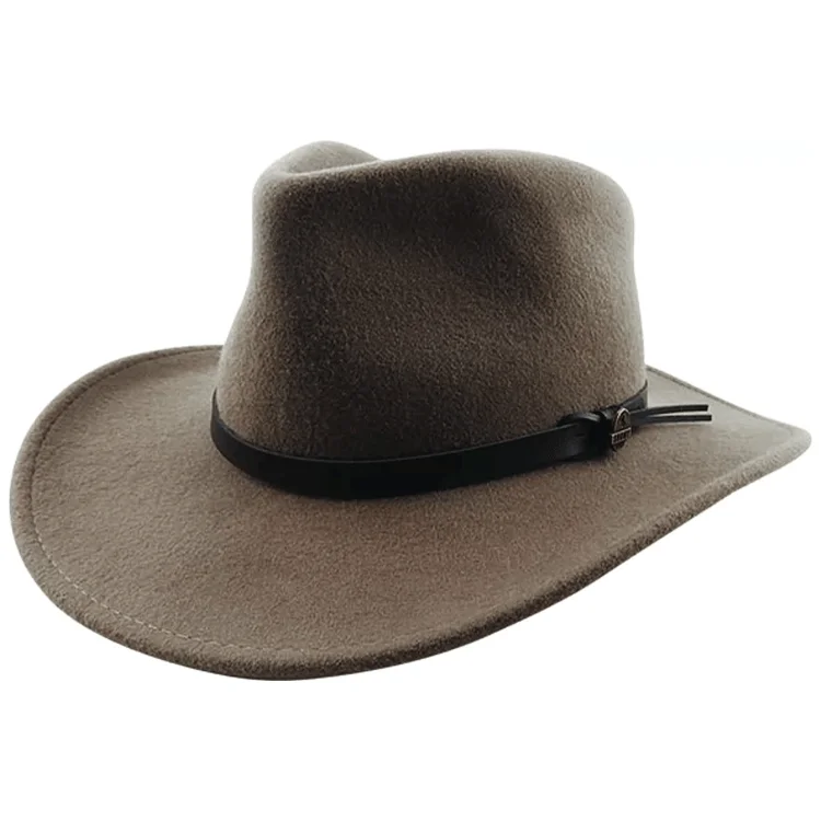 wool hats for formal occasions-  The Man From Snowy River Craig Crushable Wool Felt - Putty