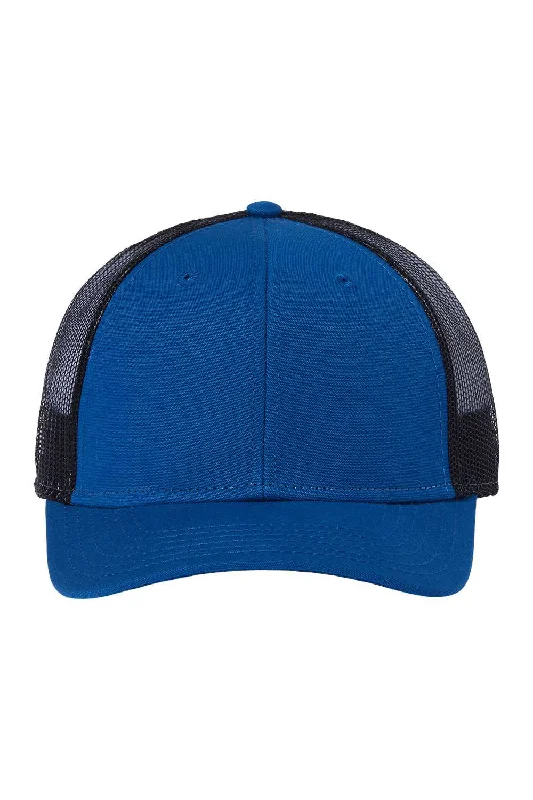 mens hats for casual weekends-Atlantis Headwear Mens Sustainable Recycled Three Snapback Trucker Hat - Royal Blue/Black