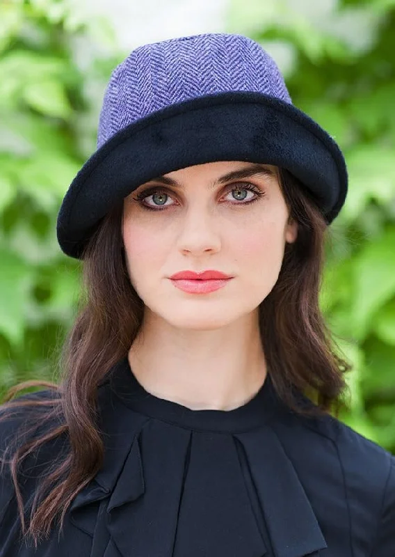 Beanies with comfortable wear-Mucros Clodagh Hat | Purple Herringbone