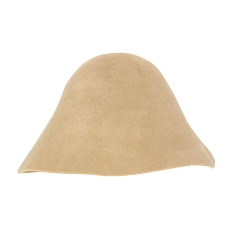 wool hats with a cozy fit-  Wool Felt Hillbilly Hood Hat - Light Brown