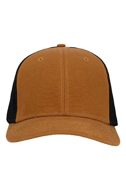 mens hats knitted-Dri Duck Mens Hudson Flex Snapback Hat - Saddle Brown/Black