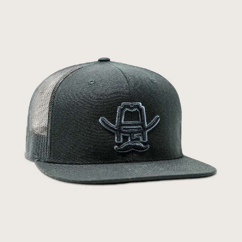 Headbands for casual outfits-Cowboy Cool Blackout 5 -Panel Snapback Hat