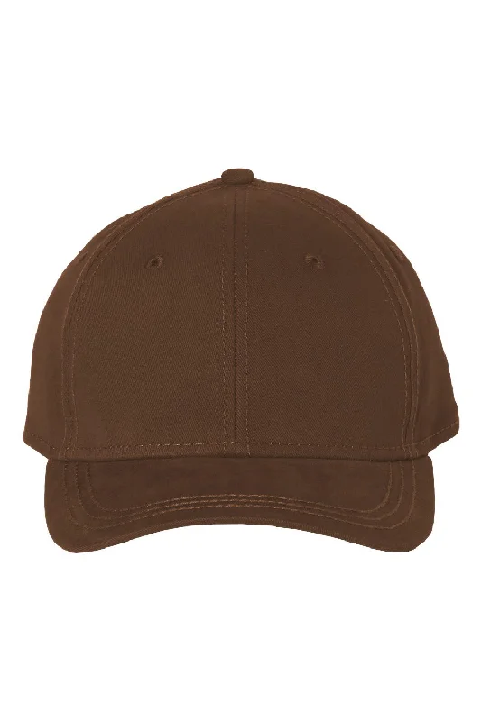 mens hats blue-Dri Duck Mens Heritage Twill Adjustable Hat - Brown