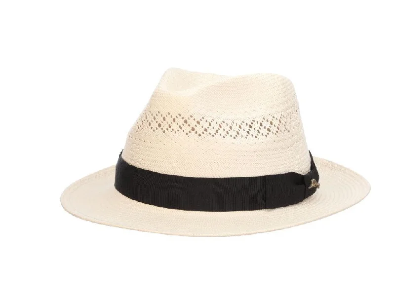 Beanies for snow activities-Tommy Bahama Concha Vented Shantung Fedora