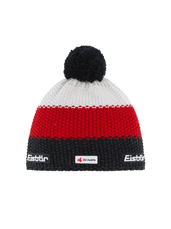 Beanies with versatile designs-Star Pom Knit Hat