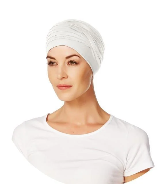 Headbands with designs-Christine Shanti Turban - Ivory