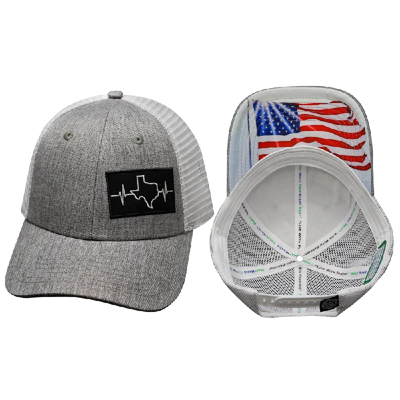 Beanies for stylish running accessories-Texas Hat | Low Profile | Heather Gray - White