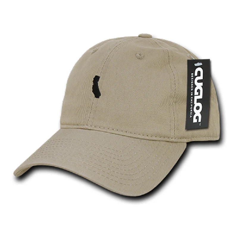 Beanies for adventurous winter hikes-Cali State Dad Hat in Khaki by Cuglog