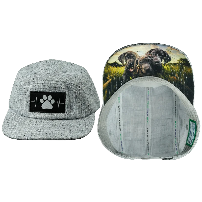 Beanies with trendy cold-weather fabric-Dog Hat | 5 Panel | Light Gray Hemp