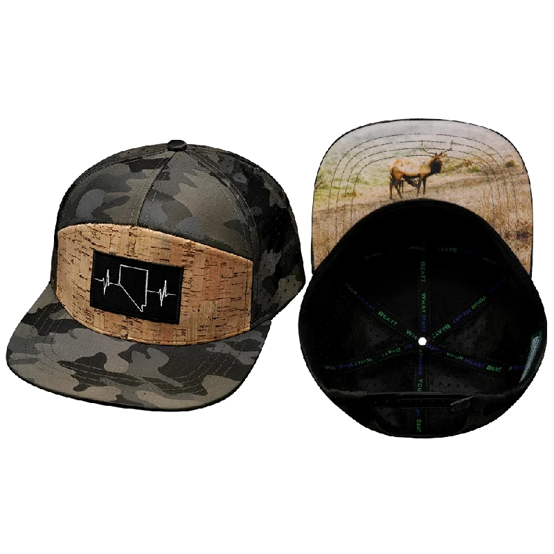 Headbands for running enthusiasts-Nevada Hat | Flat Bill | Cork - Tan Camo