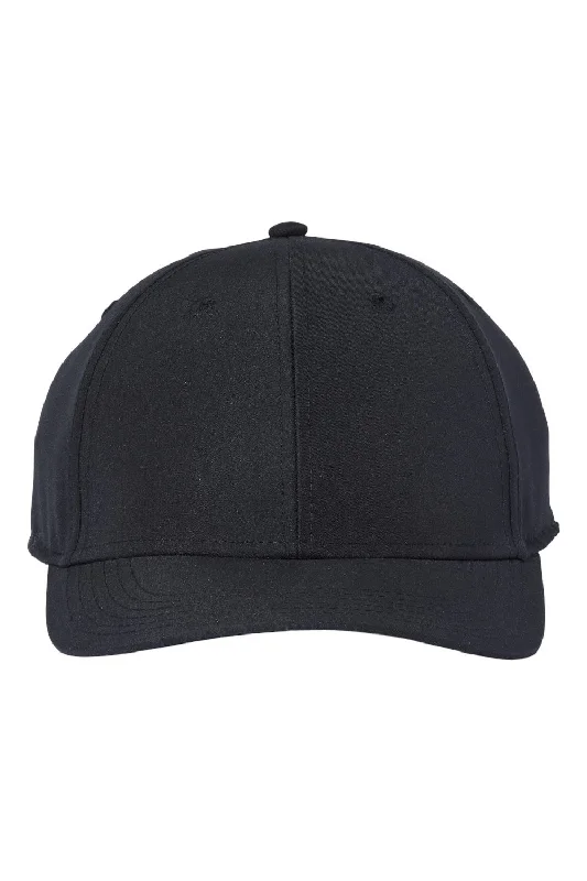 mens hats with high sun protection-Atlantis Headwear Mens Sustainable Recycled Feel Snapback Hat - Black