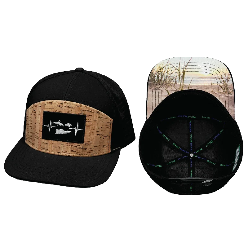 Beanies for family gatherings-Virgin Islands Hat | Flat Bill | Cork - Black