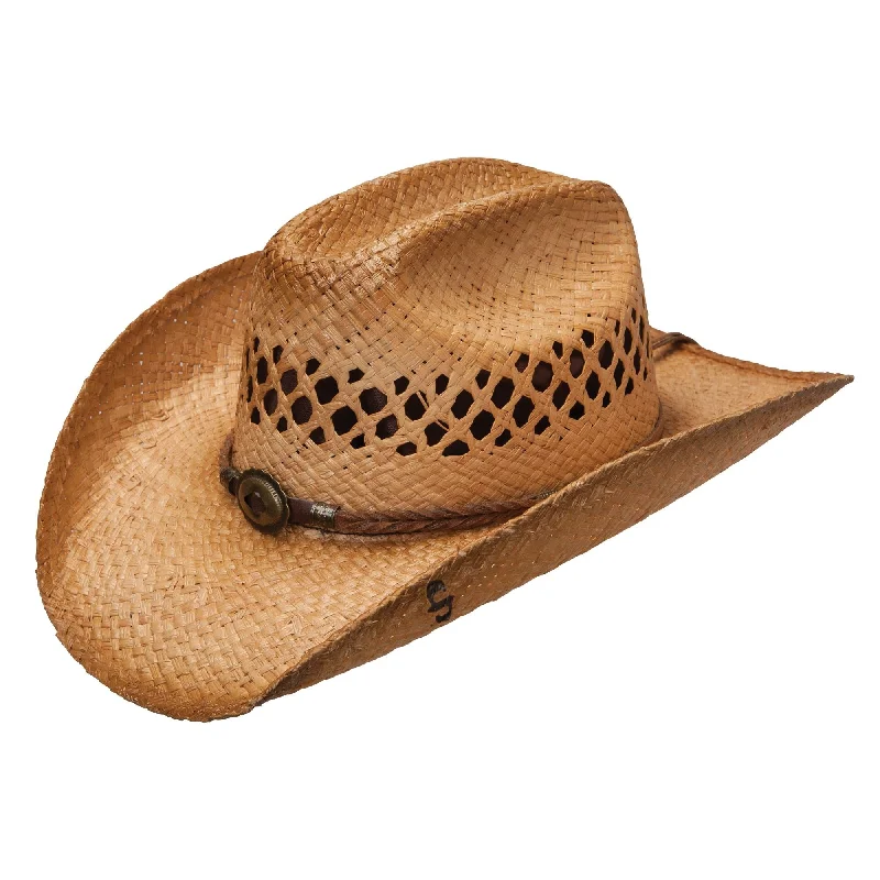 Beanies with bright colors-Stetson Big River Raffia Straw Cowboy Hat