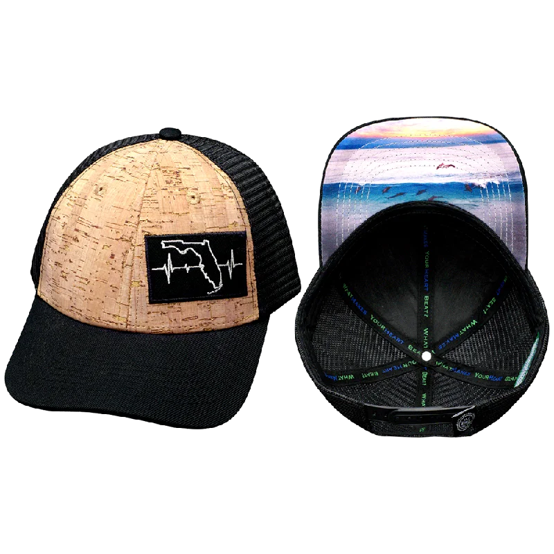 Beanies for trendy snow gear-Florida Hat | Low Profile | Cork - Black