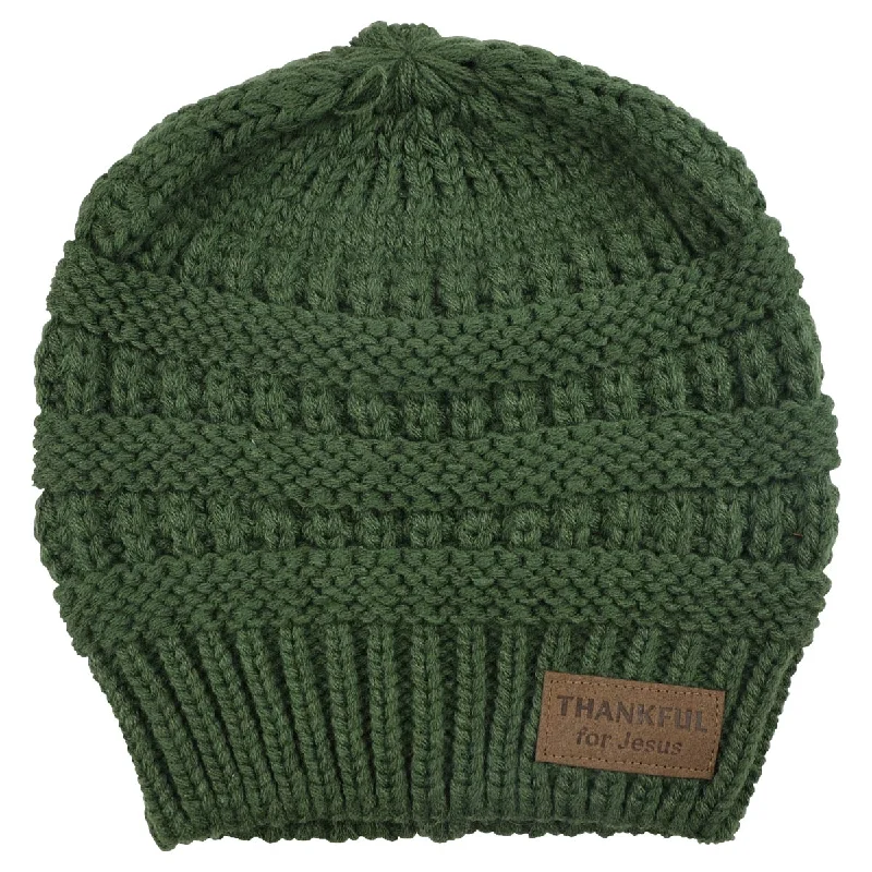 Beanies for winter adventure wear-grace & truth Womens Beanie Thankful