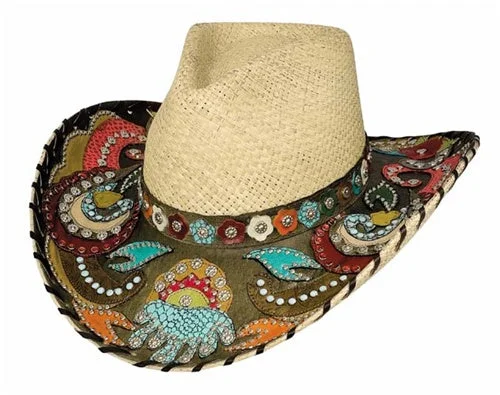 Beanies with protective fit-Bullhide Gypsy Queen Genuine Panama Hat