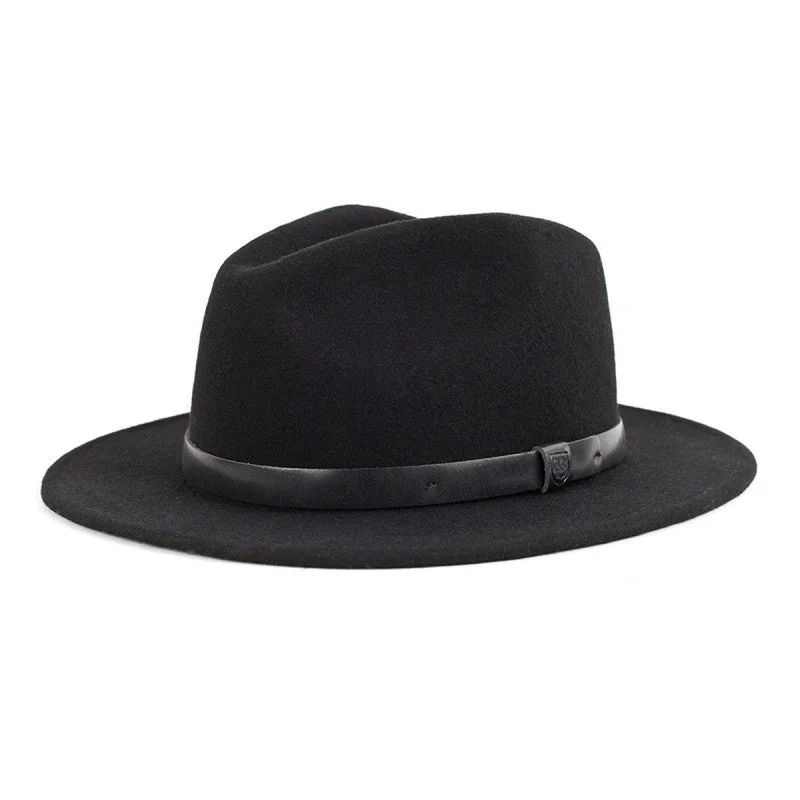 Beanies with cozy warmth-Brixton Messer Fedora - Black/Black