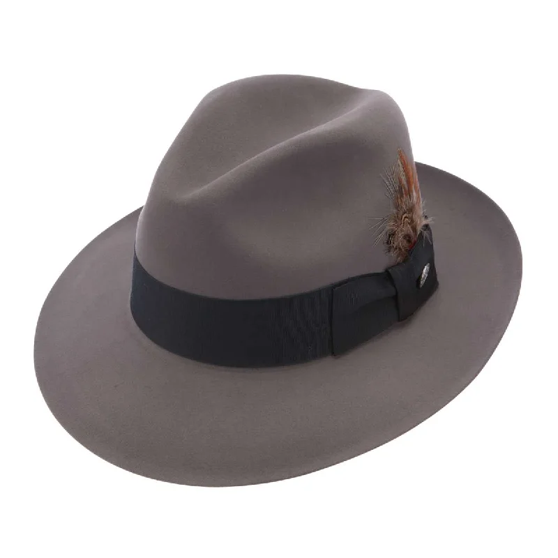 Soft stretch headbands-Stetson Pinnacle Genuine Beaver Felt Fedora - Caribou Gray - 7 3/4