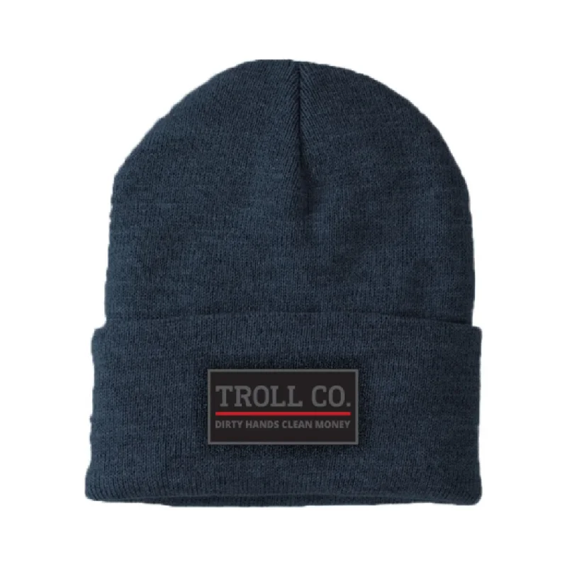 Headbands with beads-Troll Co. Premium "Dirty Hands, Clean Money" Patch Knit Beanie