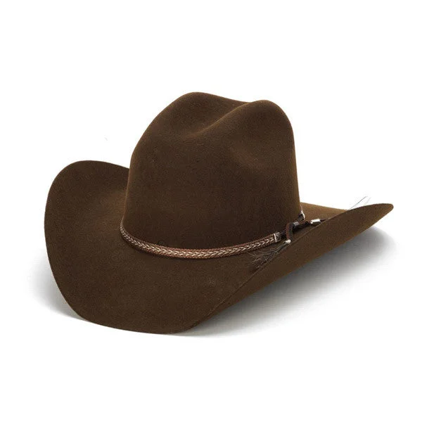 soft wool caps-  Stampede Hats - 100X Wool Felt Brown Cowboy Hat with Leather Tassel